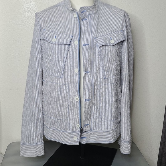 fink clothing Other - Men's Jacket seersucker medium shirt jacket white